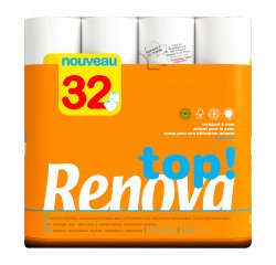 Papier toilette double épaisseur Renova Top - 32 rouleaux de 140 feuilles
