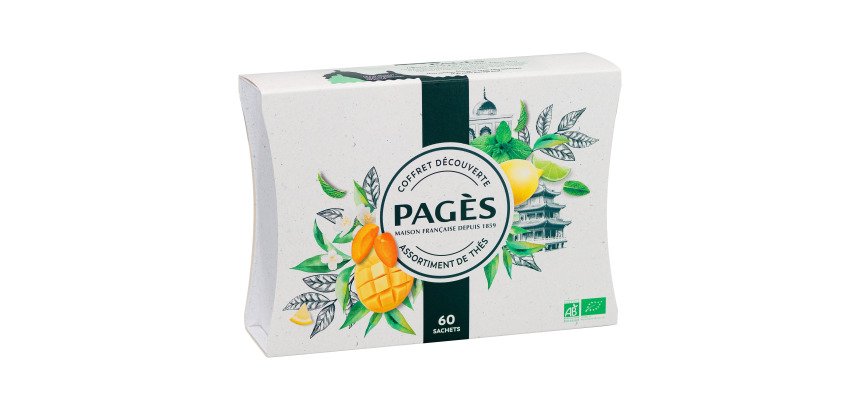 Thés verts Sélection Bio Pagès Coffret de 60 sachets assortis