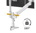 Bras support écran double compact avec glissières Tallo Top Mount Fellowes