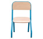 Schoolstoel Matteo - maat 1 - kleuterschool kleine afdeling - gekleurde vernis - tafelsteun