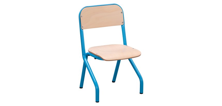Schoolstoel Matteo - maat 1 - kleuterschool kleine afdeling - gekleurde vernis - tafelsteun