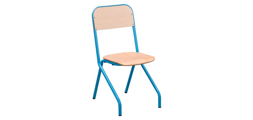 Schoolstoel Matteo - maat 3 - laatste kleuterklas - gekleurde vernis - tafelsteun