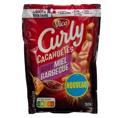 Cacahuètes Curly goût miel barbecue - Sachet de 150 g