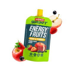 <p>Compote Energy Früchte Apfel Erdbeere Schwarze Johannisbeere Andros Sport - Beutel von 114 g</p>