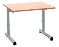 Table scolaire Syllab, 1 place, l.60 cm, réglable, taille1 à 4, plateau mélaminé, gris