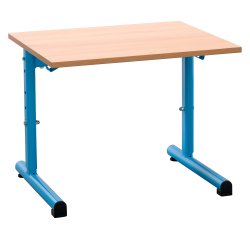 School desk Syllab, 1 seat, l.60 cm, adjustable, size 1 to 4, melamine top, blue