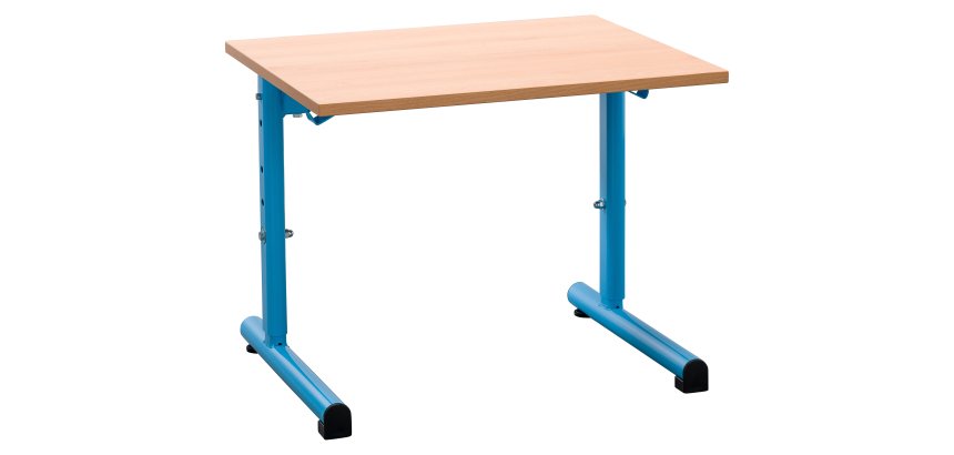 Schooltafel Syllab, 1 plaats, l.60 cm, verstelbaar, maat 1 tot 4, melamine blad