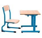 Schooltafel Syllab, 1 plaats, l.60 cm, verstelbaar, maat 1 tot 4, melamine blad