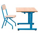 Schooltafel Syllab, 1 plaats, l.60 cm, verstelbaar, maat 1 tot 4, melamine blad