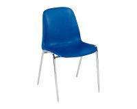 En_sedia selena a scocca blu ignifuga base cromata