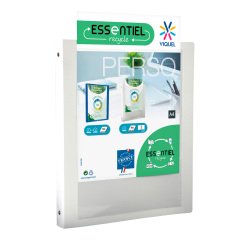 Classeur personnalisable 4 anneaux plastifié Viquel Essentiel A4 maxi - Dos 3 cm blanc