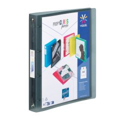 CLASSEUR SOUPLE PERSONNALISABLE DOS 3,5CM A4 NOIR POLYPROPYLENE - PROPYGLASS PERSO