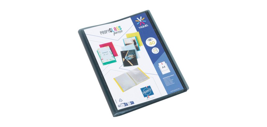 PORTE VUES PERSONNALISABLE 40 VUES NOIR PROPYGLASS