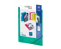 Chemise à élastique 3 rabats plastique personnalisable Viquel Propyglass 24 x 32 cm dos 1,5 cm, vert