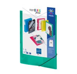 Chemise à élastique 3 rabats plastique personnalisable Viquel Propyglass 24 x 32 cm dos 1,5 cm