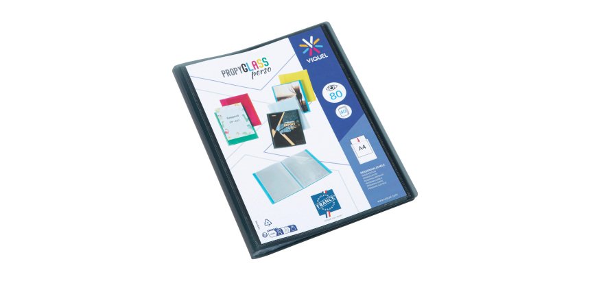 PORTE VUES PERSONNALISABLE 80 VUES NOIR PROPYGLASS