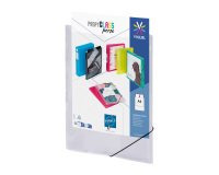 Chemise à élastique 3 rabats plastique personnalisable Viquel Propyglass 24 x 32 cm dos 1,5 cm