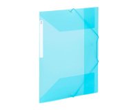 Chemise à élastique 3 rabats plastique Viquel Propysoft 24,5 x 32 cm dos 1,5 cm, bleu