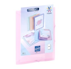 Chemise à élastique 3 rabats plastique personnalisable Viquel Propysoft 24,5 x 32 cm dos 1,5 cm
