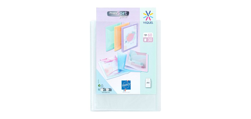 Protège-documents Viquel Propysoft polypropylène personnalisable A4 30 pochettes - 60 vues