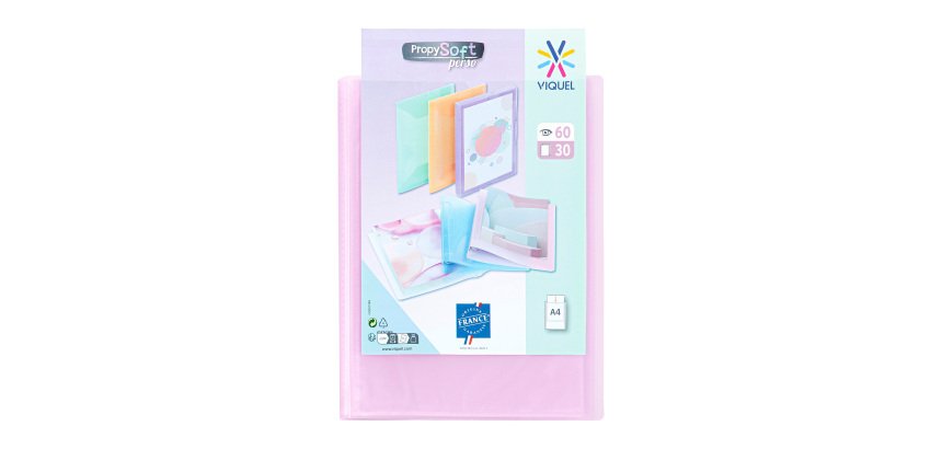 Protège-documents Viquel Propysoft polypropylène personnalisable A4 30 pochettes - 60 vues
