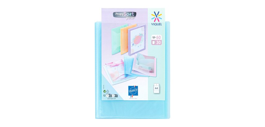 Protège-documents Viquel Propysoft polypropylène personnalisable A4 30 pochettes - 60 vues
