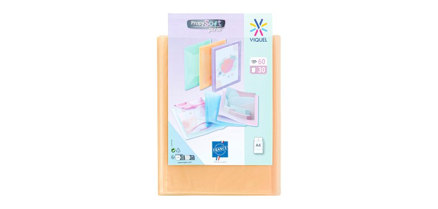 Protège-documents Viquel Propysoft polypropylène personnalisable A4 30 pochettes - 60 vues