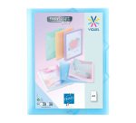 Chemise à élastique 3 rabats plastique personnalisable Viquel Propysoft 24,5 x 32 cm dos 1,5 cm