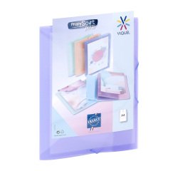 Chemise à élastique 3 rabats plastique personnalisable Viquel Propysoft 24,5 x 32 cm dos 1,5 cm