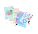 10 POCHETTES COINS A4 POLYPROPYLENE - RAINBOW PASTEL