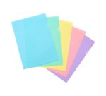 10 POCHETTES COINS A4 POLYPROPYLENE - RAINBOW PASTEL