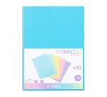 10 POCHETTES COINS A4 POLYPROPYLENE - RAINBOW PASTEL