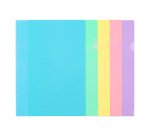 10 POCHETTES COINS A4 POLYPROPYLENE - RAINBOW PASTEL