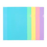 10 POCHETTES COINS A4 POLYPROPYLENE - RAINBOW PASTEL