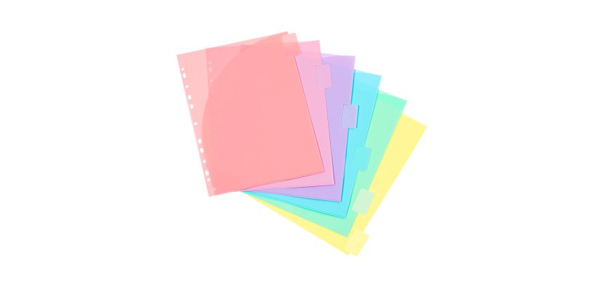 INTERCALAIRES POCHETTES 6 POSITIONS AA MAXI - RAINBOW PASTEL