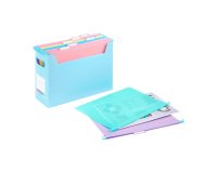 BOÎTE GARNIE DE 8 DOSSIERS SUSPENDUS EASYCASE A4  - RAINBOW PASTEL