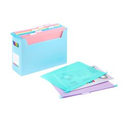 BOÎTE GARNIE DE 8 DOSSIERS SUSPENDUS EASYCASE A4  - RAINBOW PASTEL