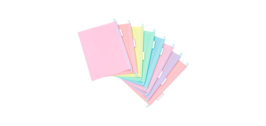 8 DOSSIERS SUSPENDUS A4 - RAINBOW PASTEL