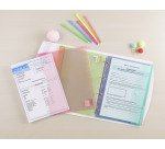 Pochettes de rangement perforées à scratch Djois by Tarifold Color Collection 24 x 31,6 cm couleurs assorties - Paquet de 12