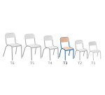 Lot de 2 chaises scolaires Ludo taille 3, maternelle grande section