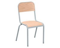 Set van 2 schoolstoelen Ludo - maat 3 - kleuterschool grote afdeling - grijze lak