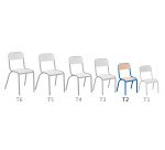 Lot de 2 chaises scolaires Ludo taille 2, maternelle moyenne section