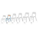 Lot de 2 chaises scolaires Ludo taille 2, maternelle moyenne section