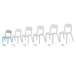 Lot de 2 chaises scolaires Ludo taille 1, maternelle petite section