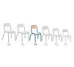 Lot de 2 chaises scolaires Ludo taille 4, CP/CE1