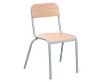 Set van 2 Ludo schoolstoelen - maat 5 - groep 5/6 - grijze lak