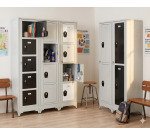 Vestiaire visitable démontable - 1 colonne 4 portes