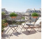 Set da giardino Owen composto da un tavolo + due sedie colore nero