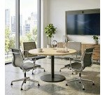 Table ronde chêne clair pied métal - Milano