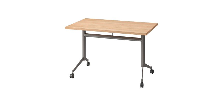 Klappbarer Tisch Polly L 120 x T 70 cm Platte in hellem Eichenholz